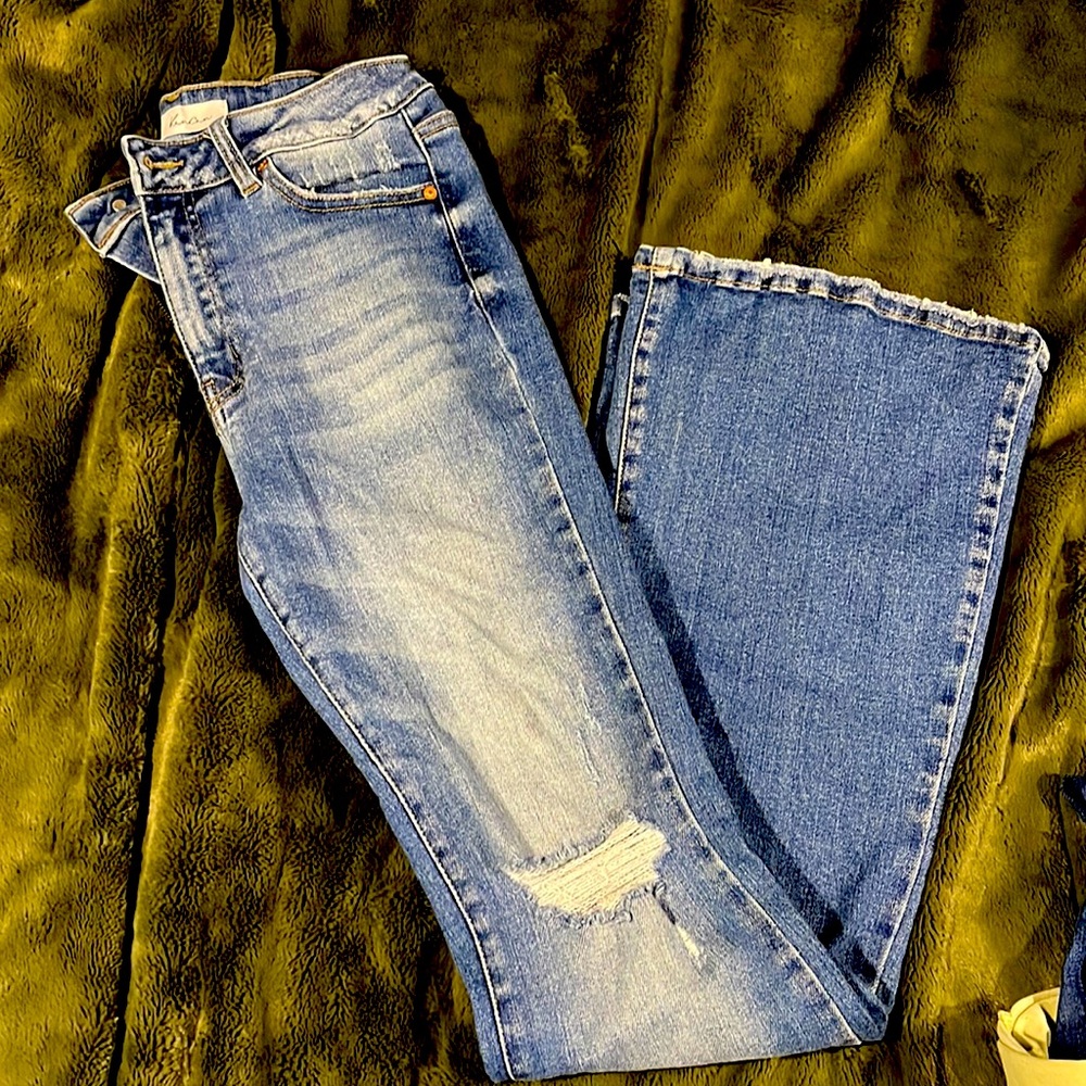 Kan can flare high rise jeans 34 length